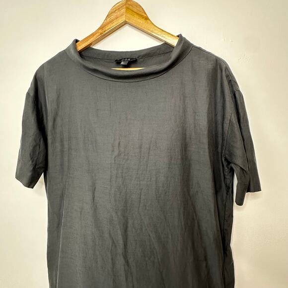 COS Folded-Collar Draped Dress Womans 4 Grey classic capsule lagenlook - Picture 4 of 9